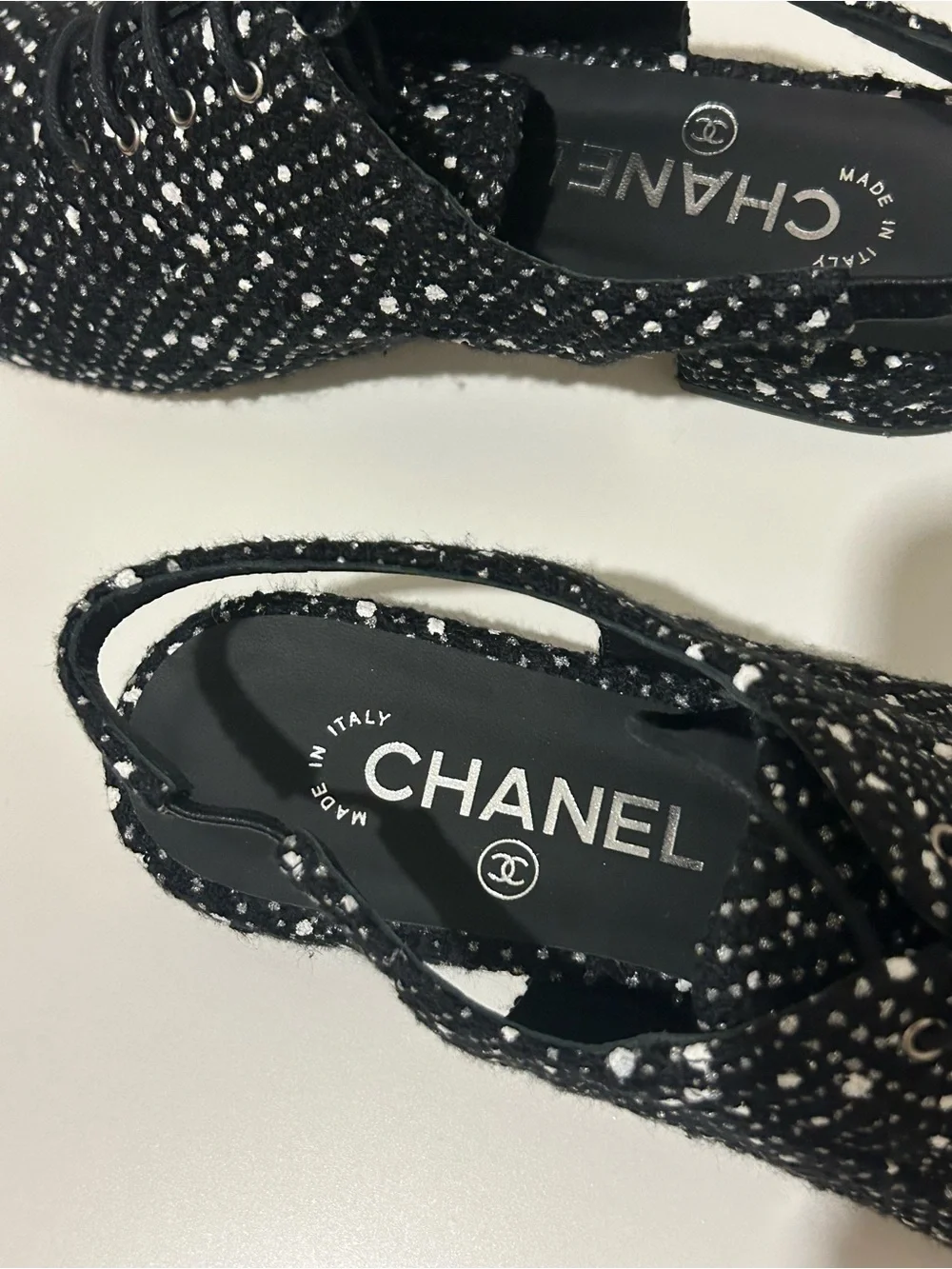 Chanel 20B Lace-up slingbacks